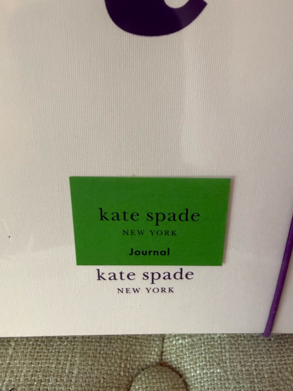 Kate Spade Just Mine Monogram T Bookcloth Journal Pink Purple - Picture 4 of 6